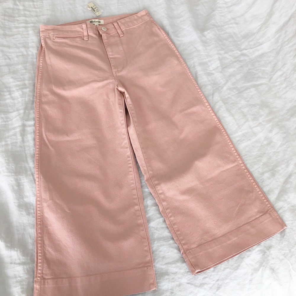 NWT Madewell Petite Emmett Wide Leg Crop Pants